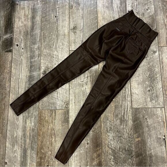Vegan Leather & Suede Ribbed Legging - Picture 11 of 16